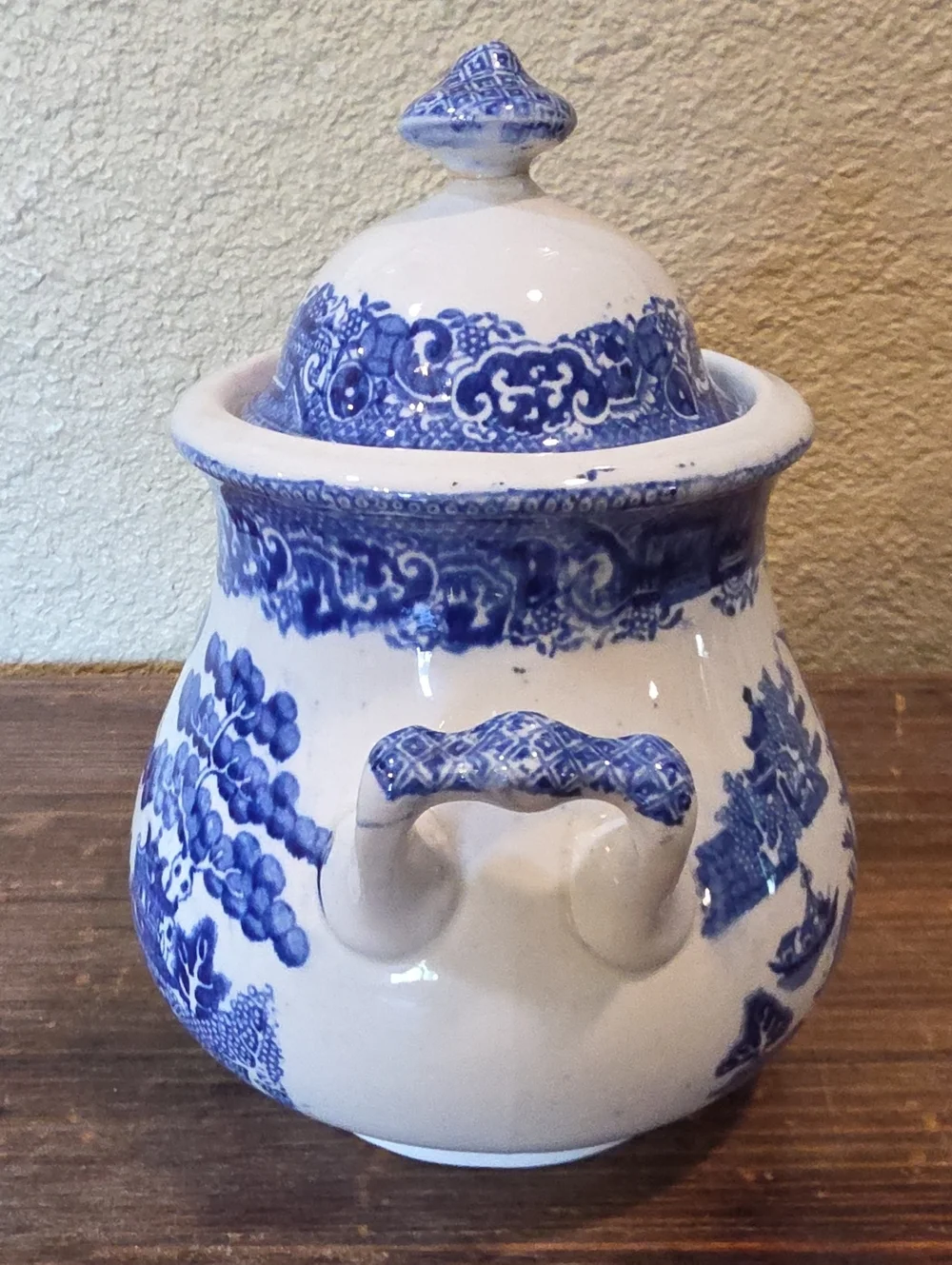 Antique English Blue Willow Lidded Vegetable Tureen W. Adams & Co Staffordshire